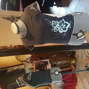 Billabong Distressed Black Tee Shirt